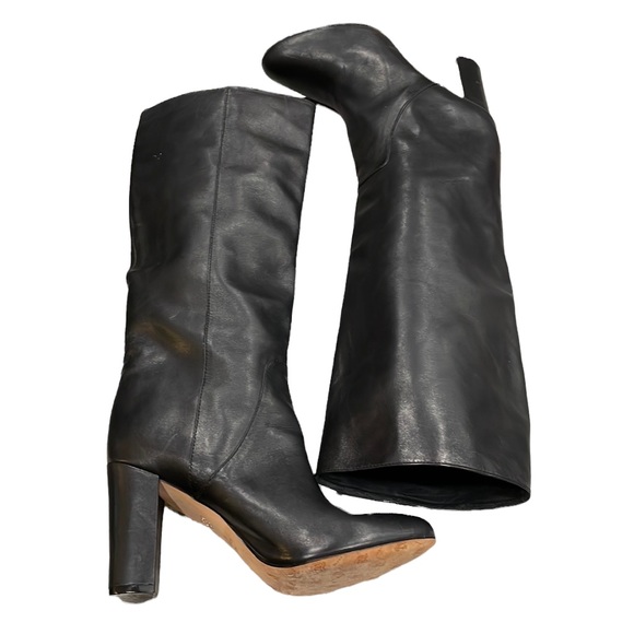 Gorgeous Vince Camuto Signature Tiona Tall Black Luxe Leather Boots - Picture 6 of 7